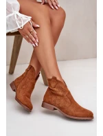 Dámské Botky S Prodyšným Designem Na Plochém Podpatku Camel S.Barski HY42-151 Dámské Botky S Prodyšným Designem Na Plochém Podpatku Camel S.Barski HY42-151