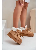 Dámské Sněhule Na Platformě S Kožíškem Typu Branek Camel Ciabellae