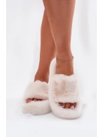 Dámské Plyšové Pantofle Světle Béžové Biella