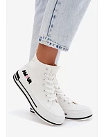 Dámské vysoké tenisky na platformě bílé Liline