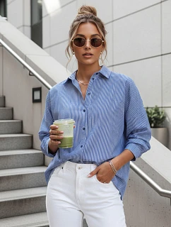 Dámské oversize tričko BLISS modré FashionStreet DY0351