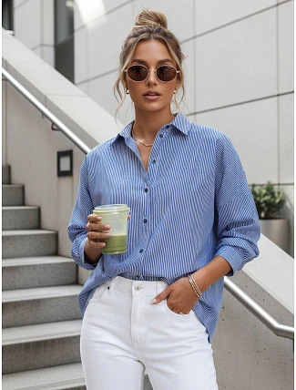 Dámské oversize tričko BLISS modré FashionStreet DY0351