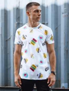 Pánské bílé tričko s potiskem FashionStreet RX5613