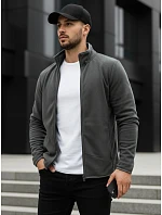 Pánská tmavě šedá mikina na zip FashionStreet BX4772