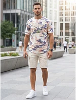 Pánské tričko s vojenským potiskem béžové FashionStreet NX2005R Pánské tričko s vojenským potiskem béžové FashionStreet NX2005R