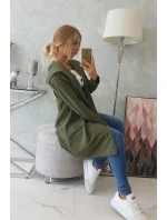 Volně padnoucí khaki bunda s kapucí