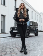 Dámská zimní bunda YOUWARM krátká prošívaná s kožešinou černá FashionStreet TY5006 Dámská zimní bunda YOUWARM krátká prošívaná s kožešinou černá FashionStreet TY5006
