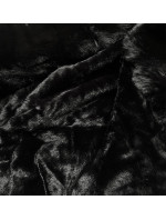 Černá dámská zimní bunda parka s kožešinovou podšívkou (W619/1)