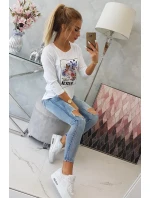 Halenka s grafikou 3D Watch bílá