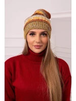 Čepice s fleecem Patrycja K254 hořčice+khaki Čepice s fleecem Patrycja K254 hořčice+khaki