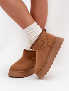 Dámské Sněhule Na Platformě Zateplené Kožíškem Camel Vesirae