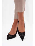 Dámské lodičky s dekorativním detailem Amelora – černé
