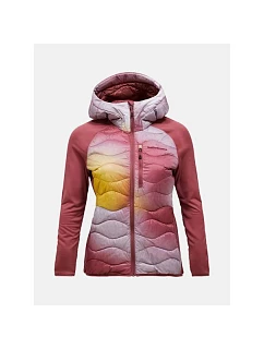 Dámská péřová bunda PEAK PERFORMANCE model Helium Aop Down Hybrid Hood, barva: vícebarevná