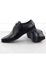 Pánské černé kožené společenské polobotky Bugatti SS153157