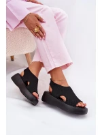 Dámské sandály na platformě černé Kavira Dámské sandály na platformě černé Kavira