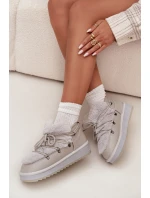 Nízké sněhule na platformě s kožešinkou D.Franklin DFSH370011 světle šedé