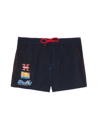 Pánské koupací kraťasy - 00SXLI-0QEAM-900 - černá/červená - Diesel Pánské koupací kraťasy - 00SXLI-0QEAM-900 - černá/červená - Diesel