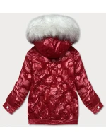 Červená dámská bunda s reliéfními vytlačovanými vzory (8261)
