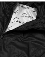 Cienka kurtka damska z dzianinowymi ściągaczami Goodlookin czarna (B8575-1)