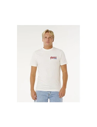 Pánské tričko RIP CURL Desti Animals Tee, bílé Pánské tričko RIP CURL Desti Animals Tee, bílé