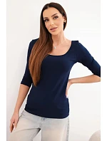 Halenka s kulatým výstřihem granátová