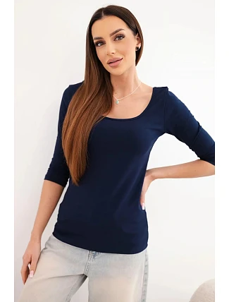 Halenka s kulatým výstřihem granátová