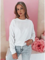 Dámská jednobarevná mikina LUMIVIA bílá FashionStreet BY1372 Dámská jednobarevná mikina LUMIVIA bílá FashionStreet BY1372