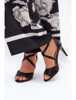 Módní Sandály Na Podpatku Černé Loressa Módní Sandály Na Podpatku Černé Loressa