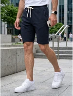 Pánské teplákové kraťasy s tkaničkou, tmavě modré, FashionStreet SX2626