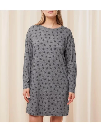 Dámská noční košile Endless Comfort NDK LSL - DARK GREY MELANGE - tm. šedá M034 - TRIUMPH Dámská noční košile Endless Comfort NDK LSL - DARK GREY MELANGE - tm. šedá M034 - TRIUMPH