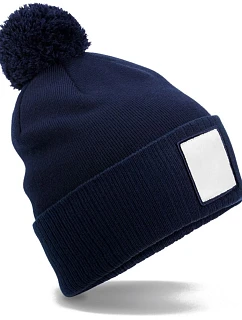 Beechfield B 338R Pletená čepice Patch "Pompon" 53.338R oxford navy/white