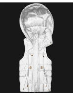 Dámská péřová bunda bez rukávů s kapucí Goodlookin white (B8600-26)