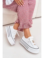 Dámské Tenisky Na Platformě Se Zlatými Doplňky Bílé Fiorina