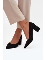 Dámské lodičky se špičatou špičkou na podpatku černé Pavira