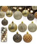 DEKORATIVNÍ PLASTOVÉ CETKY 6CM SADA 35 KS JANTAR