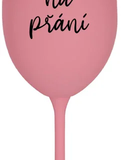 TEXT NA PŘÁNÍ - růžová sklenice na víno 350 ml