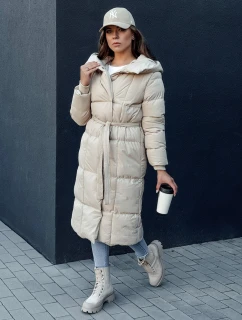 Dámský prošívaný kabát CLOUTIQUE beige FashionStreet TY4372