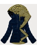 Tmavě modro/žlutá dámská prošívaná bunda (w807#) Tmavě modro/žlutá dámská prošívaná bunda (w807#)