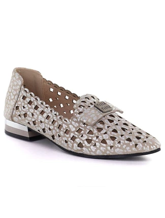 Dámské prolamované kožené polobotky Vinceza 99205 v šedé barvě