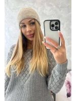 Tenká čepice Oliwia K252 světle béžová