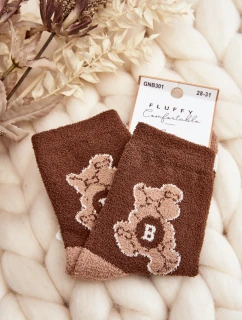 Mladiství Teplé Ponožky S Medvědem Hnědé