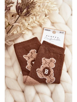Mladiství Teplé Ponožky S Medvědem Hnědé