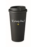 KRÁSNÝ DEN! - černý termohrnek 475 ml