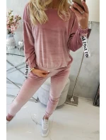 Love velur set tmavě pudrově růžový