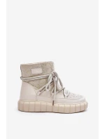 Ocieplené sněžné boty s džetami GOE MM2N4081 bežové