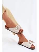 Dámské sandály na korkové podrážce s mašlí béžové Seressa