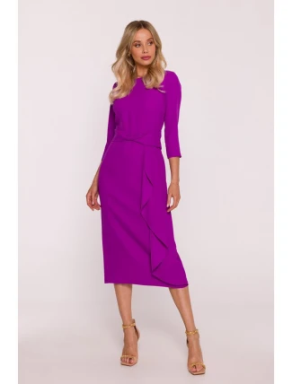 S425 Šaty s volánkem - levandulové