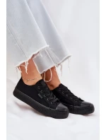 Dámské plátěné tenisky na platformě Big Star – černé Dámské plátěné tenisky na platformě Big Star – černé