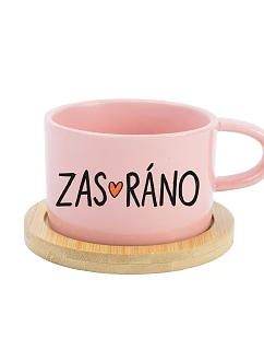 ZAS_RÁNO - růžový hrníček makronka 200 ml