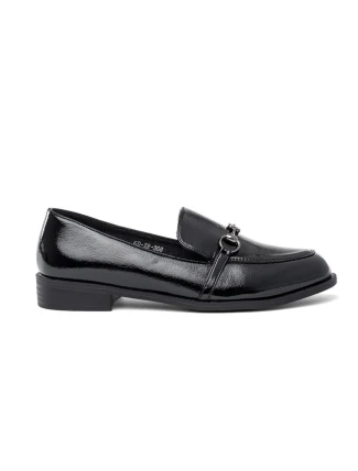 Klasické dámské černé  polobotky bez podpatku